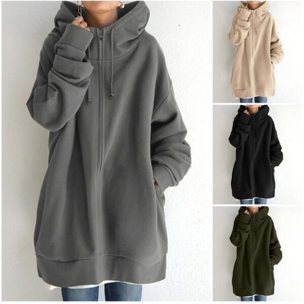 Women's Fuzzy Hoodies Long Sport Pullover Hoodie Full-Zip Hoodie Sweatshirt