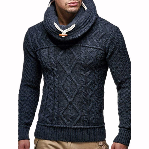 Men's knitted sweater pile pile collar sweater