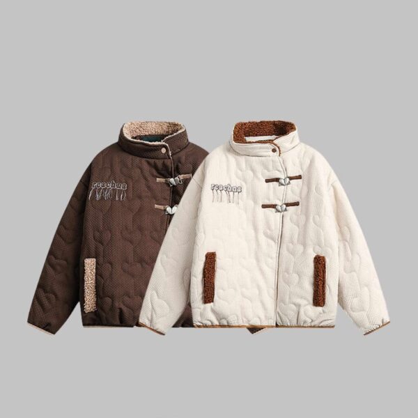 Trendy Brand Lamb Wool Thickened Cotton-padded Coat