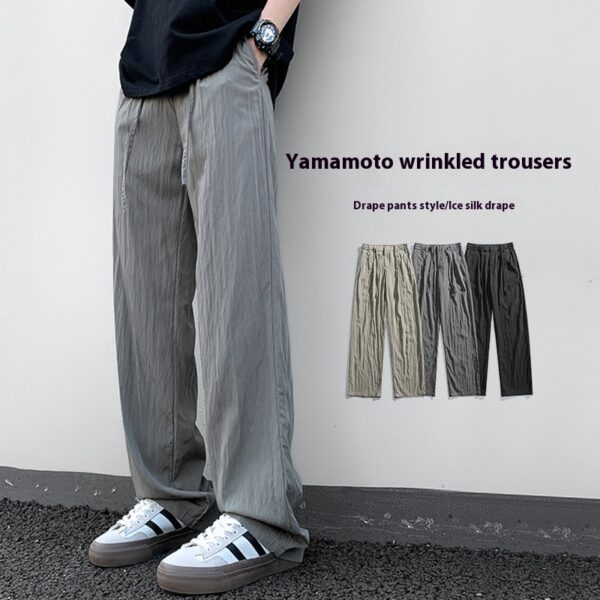 Ice Silk Trousers Casual Draping Yamamoto Pleated Casual