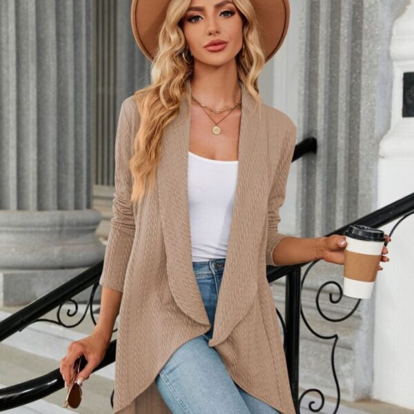 Women's Casual Lightweight Open Front Cardigans  Soft Draped Long Sleeve