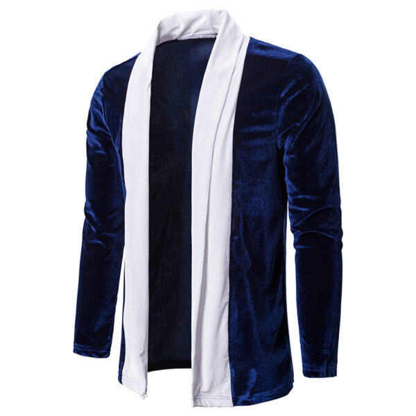 Ouma Mens Placket Hit Color Personality Jacket Cardigan Jacket