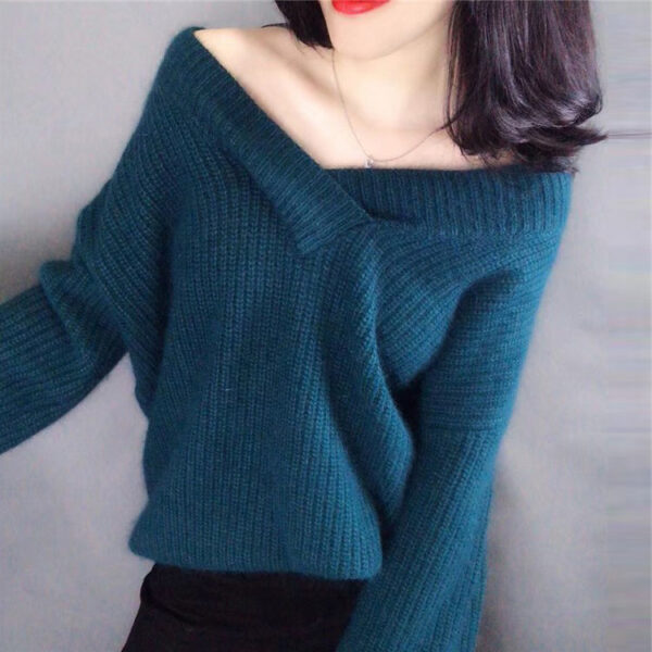 Winter Sweater Women Warm Oversized Pullovers Oversized Sweater Autumn V Neck White Pullover Sweaters And Pullovers For Women Pullover