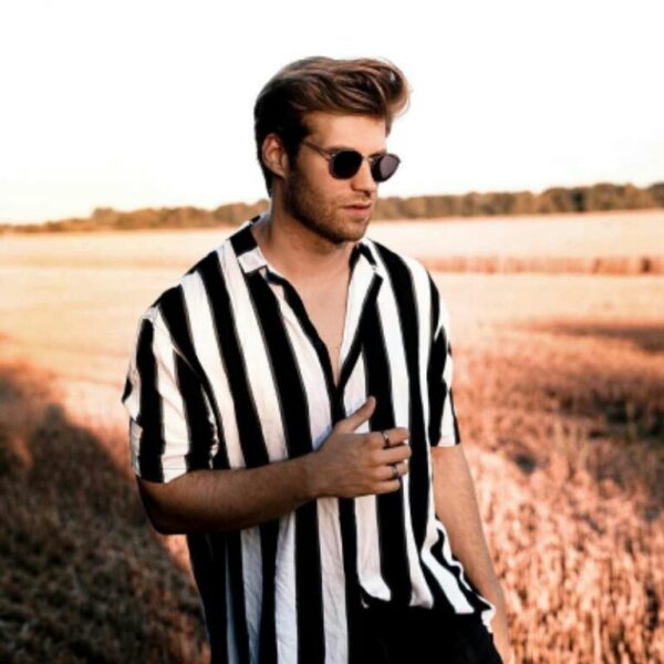 Striped Casual Men's Shirts Short Sleeve Shirts